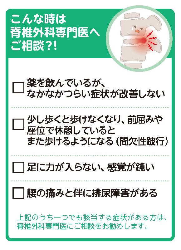 こんな時は脊椎外科専門医へご相談?!